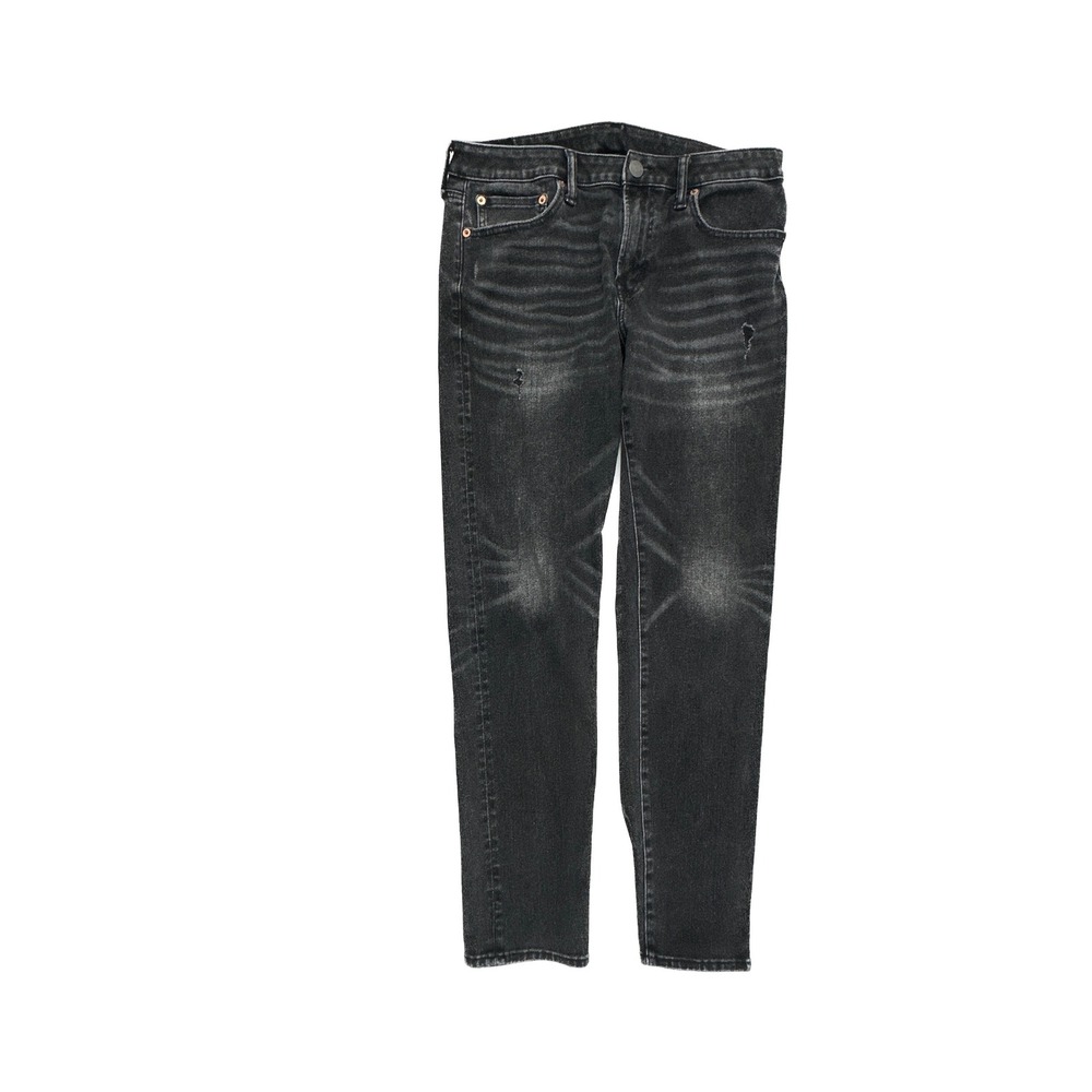 American Eagle Mens Athletic Skinny Jeans Black Distressed 32x32 21292
